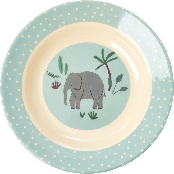 Rice Melamin Kinderschüssel - Blau - Jungle Animals Print 