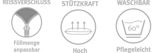 Paradies Kissen Softy fest Bio – Nachhaltiges Faserkissen mit hoher Stützkraft