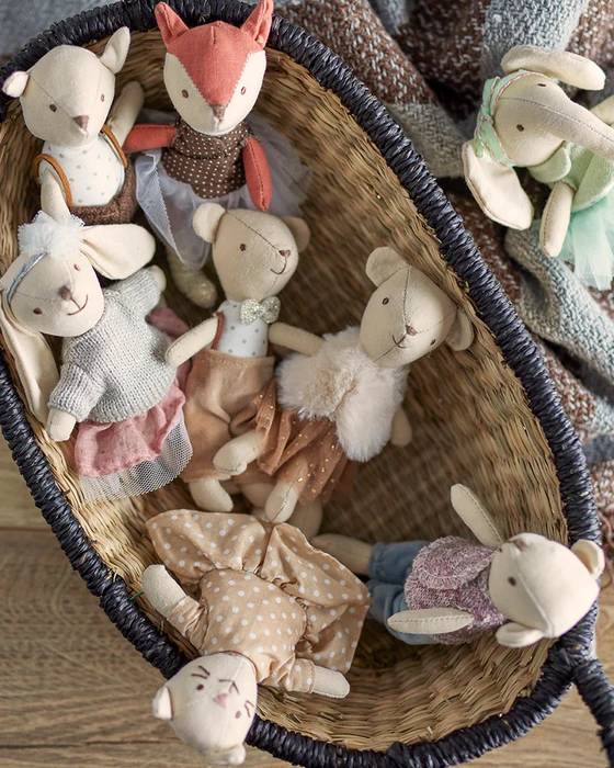 Stofftier-Set Bloomingville Animal Friends Rose Baumwolle