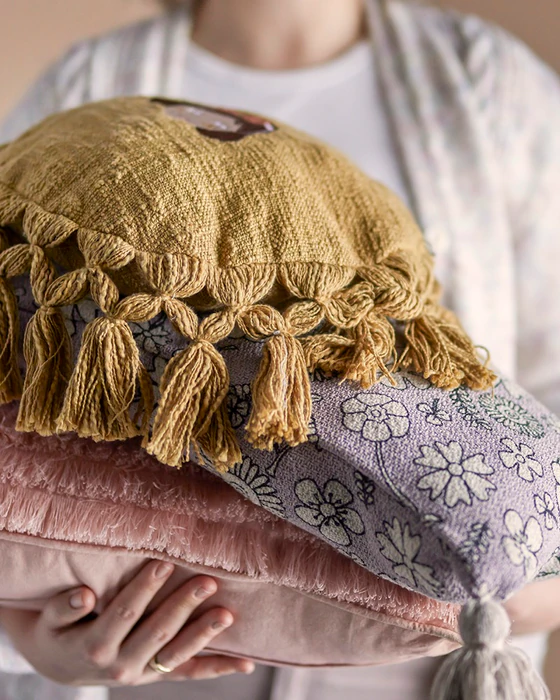 Dekokissen Bloomingville Elinna Gelb Baumwolle – Kinderzimmer Highlight