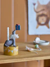 Dekorativer Kerzenhalter Bloomingville Flor Gelb Polyresin