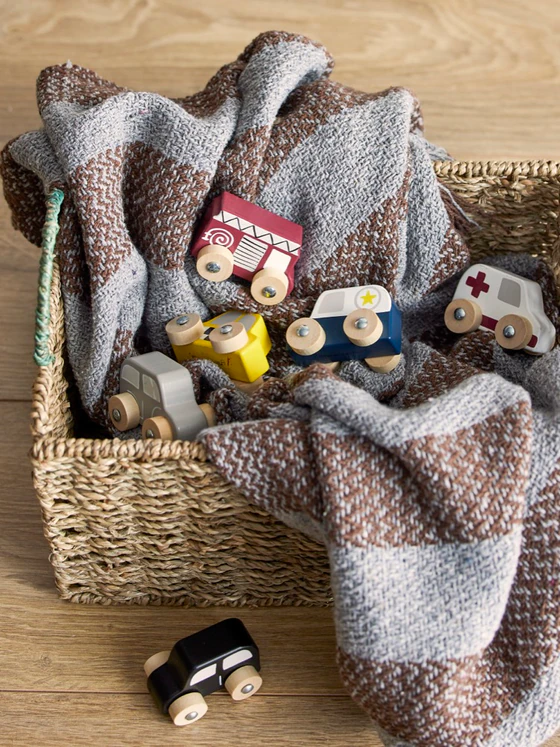 Kinderdecke Bloomingville Nann Braun Recycelte Baumwolle