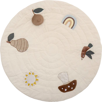 Runde Baby-Spielmatte Bloomingville Agnes Weiß Baumwolle 100 cm