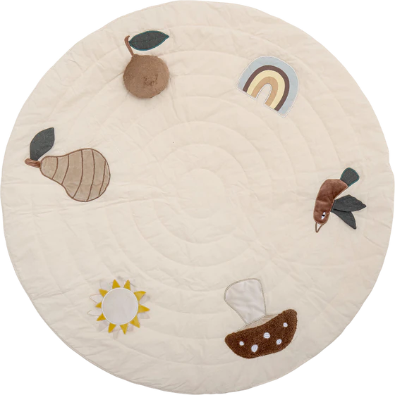 Runde Baby-Spielmatte Bloomingville Agnes Weiß Baumwolle 100 cm