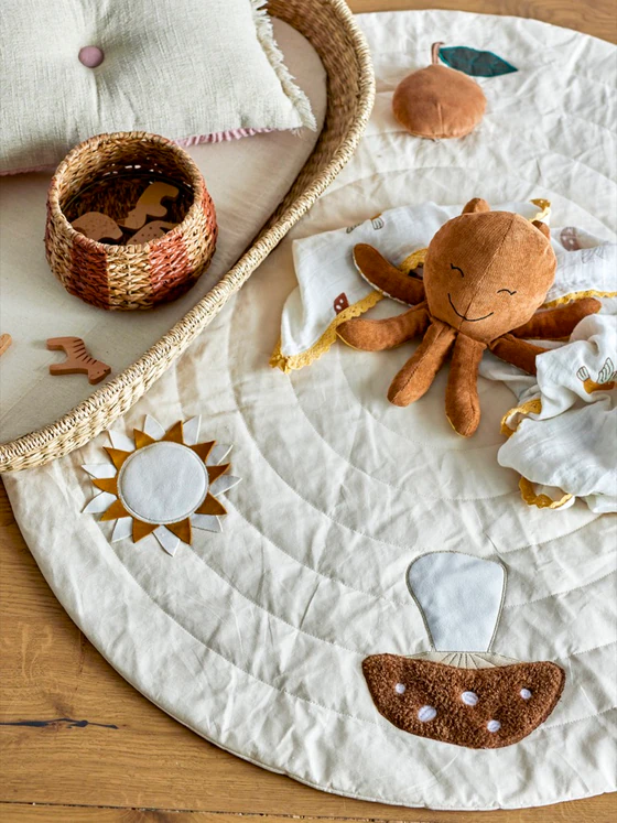 Runde Baby-Spielmatte Bloomingville Agnes Weiß Baumwolle 100 cm