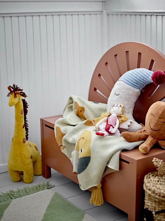 Kinderzimmer-Kissen Bloomingville Moony Weiß Baumwolle – Weich & Dekorativ