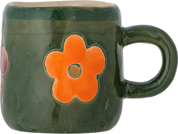 Kindertasse Steingut Bloomingville Addy Grün – Unikat für Kinder