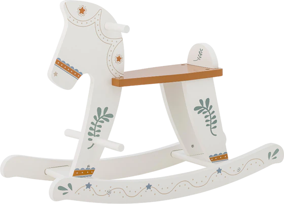 Schaukelpferd Kinder Bloomingville MINI Ruddy Weiß MDF