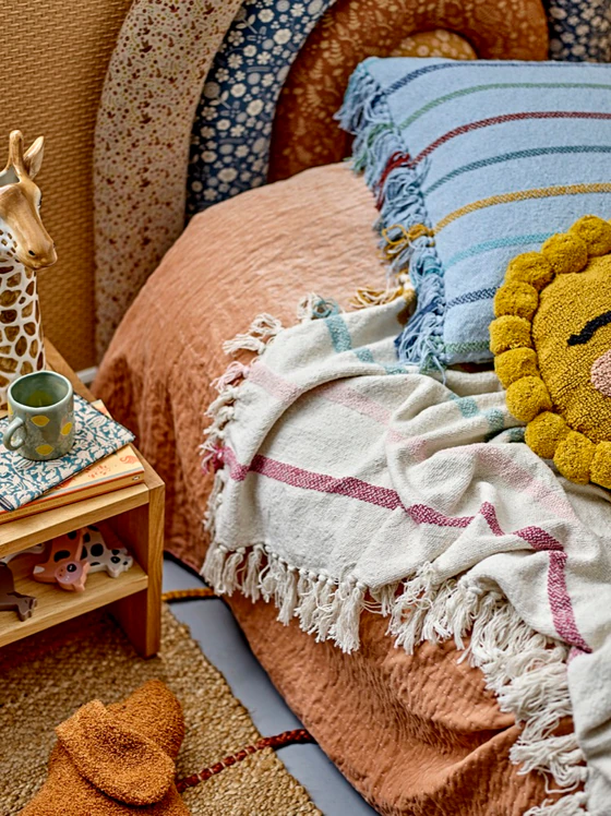 Wohndecke Kinder Bloomingville Frey Natur Recycelt Fransen