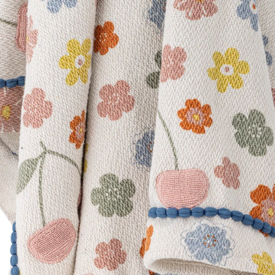 Kinderdecke Bloomingville MINI Cherry Rose Recycelt Kuschelweich