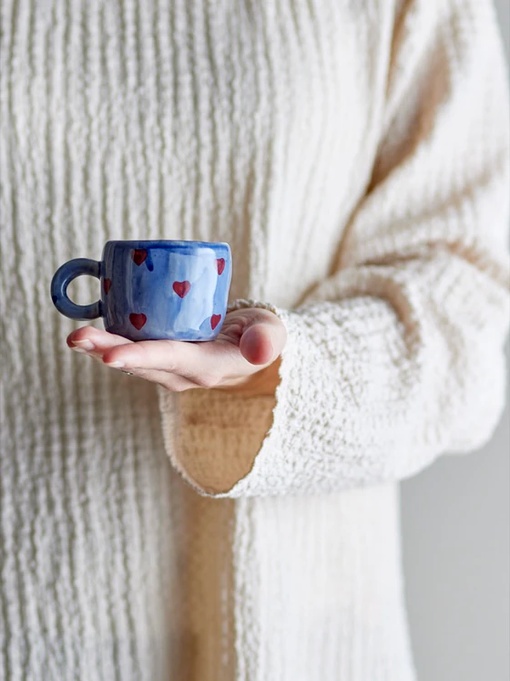 Kindertasse Steingut Blau Nini Bloomingville MINI – Handbemalt