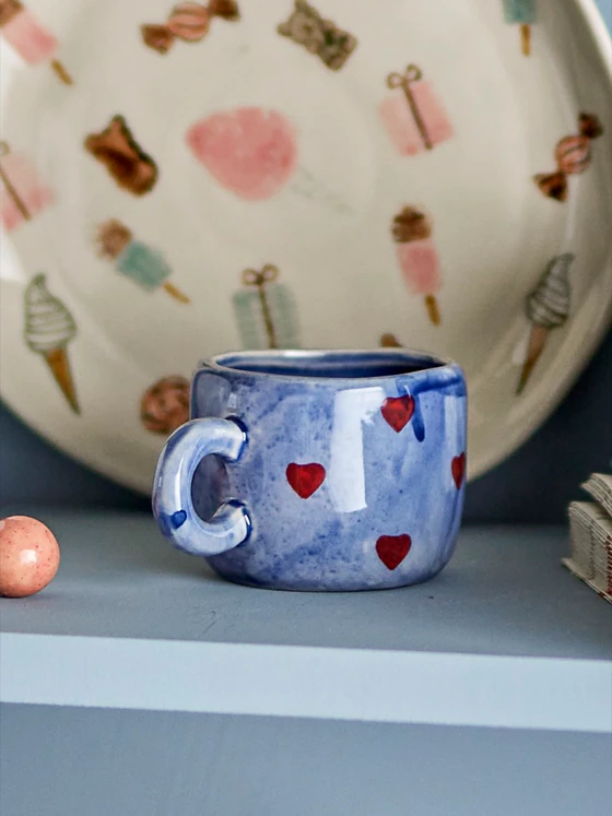 Kindertasse Steingut Blau Nini Bloomingville MINI – Handbemalt