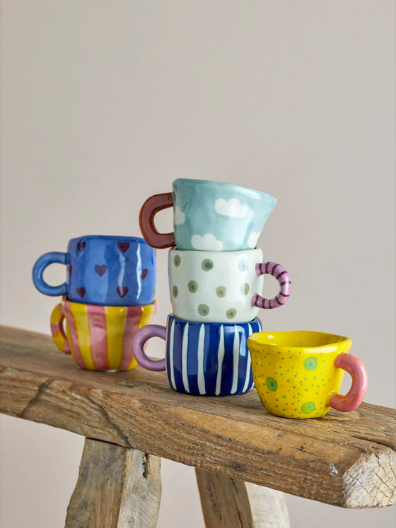 Kindertasse Steingut Blau Nini Bloomingville MINI – Handbemalt