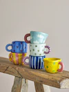 Kindertasse Steingut Blau Bloomingville MINI – Unikat Wolkenmotiv