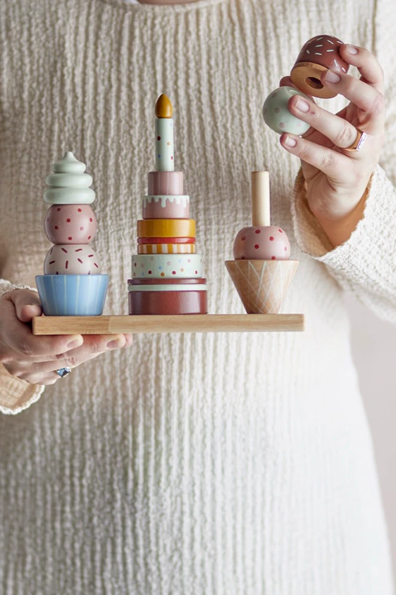 Stapelturm-Spielzeug Bloomingville MINI Celebrate Natur Holz