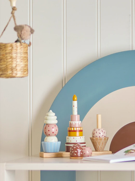 Stapelturm-Spielzeug Bloomingville MINI Celebrate Natur Holz