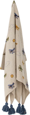 Kinderdecke Bloomingville Natur Recycelte Baumwolle 160x130 cm