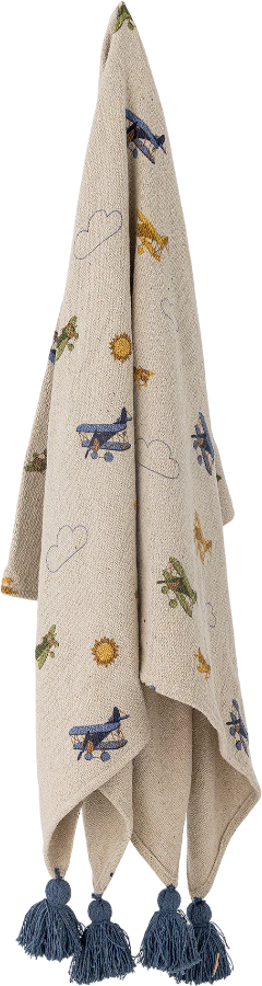 Kinderdecke Bloomingville Natur Recycelte Baumwolle 160x130 cm
