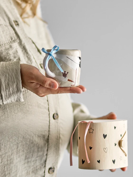 Kindertasse Steingut Natur Bloomingville Bambino – Handgefertigt Unikat