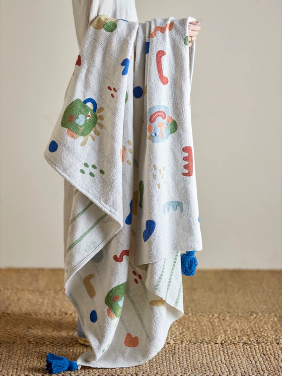 Kinderdecke Bloomingville Sylvie Natur Recycelt Fruchtmotive
