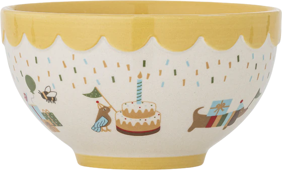 Kinderschale Steingut Bloomingville MINI Celebrate Gelb Unikat
