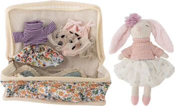 Weiches Stoff-Kuscheltier-Set Milly Puppe Braun Bloomingville MINI