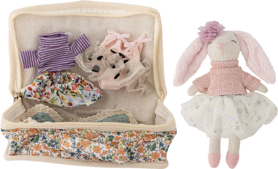 Weiches Stoff-Kuscheltier-Set Milly Puppe Braun Bloomingville MINI