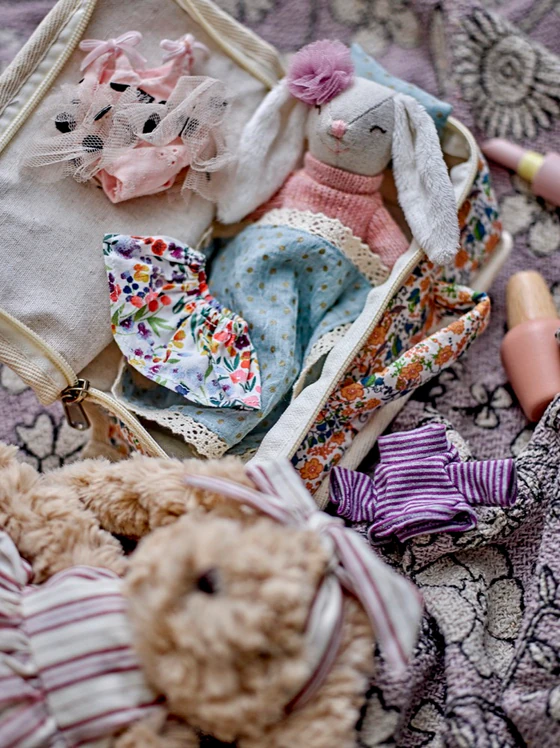 Weiches Stoff-Kuscheltier-Set Milly Puppe Braun Bloomingville MINI