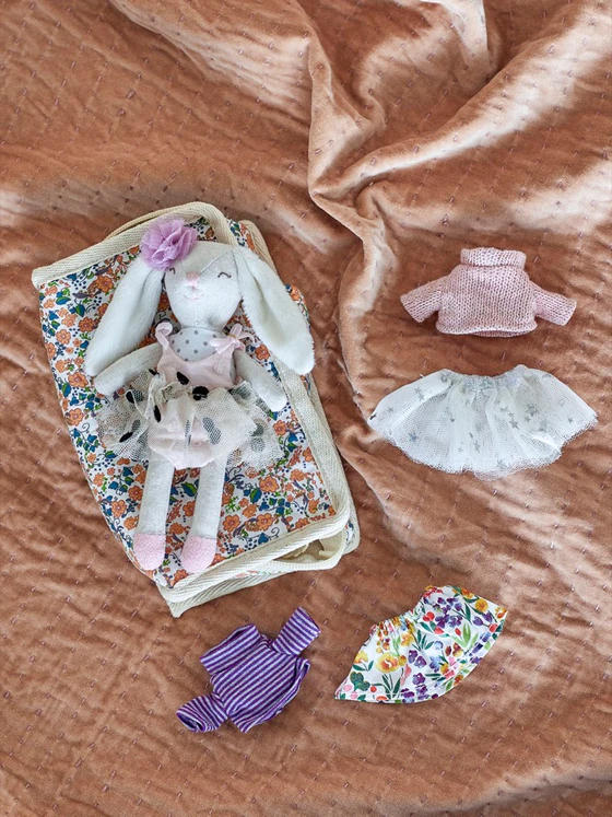 Weiches Stoff-Kuscheltier-Set Milly Puppe Braun Bloomingville MINI