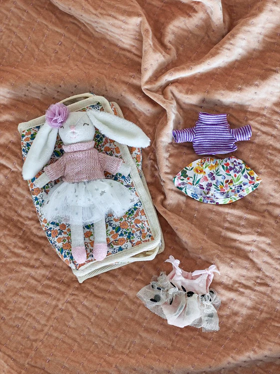 Weiches Stoff-Kuscheltier-Set Milly Puppe Braun Bloomingville MINI