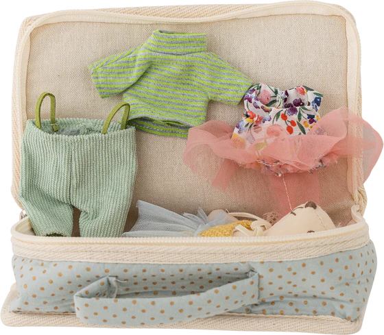 Weichpuppe Bloomingville MINI Lara Braun mit Stoffkoffer