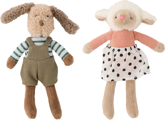 Kuscheltier-Set Bloomingville Sol & Teo Braun Baumwolle weich
