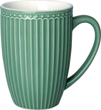 Hohe Kaffeetasse Greengate Alice Dusty Green Porzellan