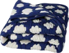 Kinder-Steppdecke Rice by Rice Wolkenmuster Baumwolle Creme Blau