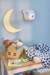 Kinder-Steppdecke Rice by Rice Wolkenmuster Baumwolle Creme Blau