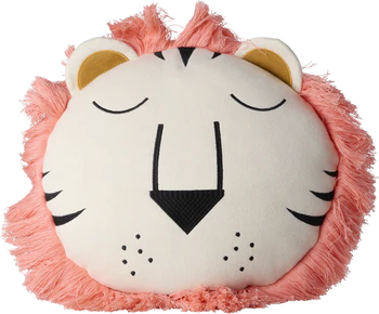 Kinder-Kopfkissen Löwenkopf Rosa Rice by Rice Baumwolle