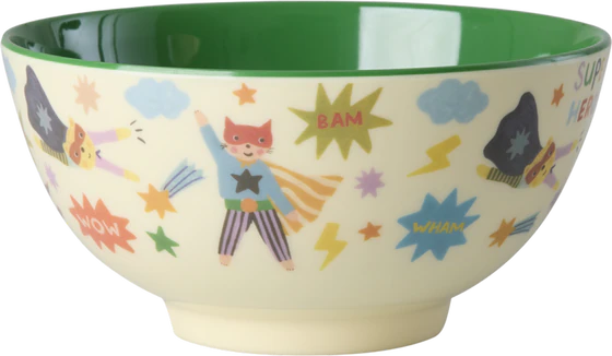 Melamin-Schale 700 ml Grün Hero Print Rice by Rice BPA-frei