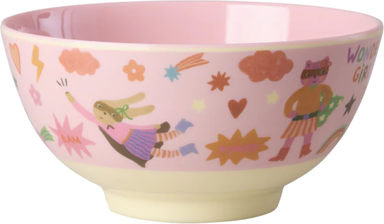 Melamin-Schale Pink 700ml Hero Print Rice by Rice