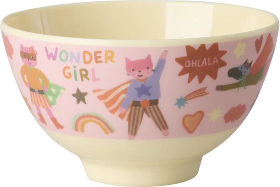 Kleine Schale Melamin 300 ml Pink Hero Print Rice by Rice