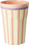Trinkbecher Melamin 400 ml Stripey Love Rice by Rice bruchfest - Melamine Cup with Stripey Love Print - Tall - 400 ml