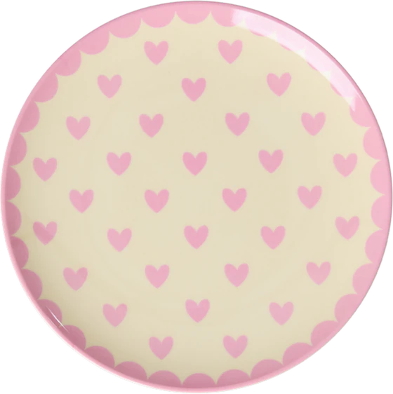 Kuchenplatte Melamin Dunkelrosa Rice by Rice – Herzchen-Print