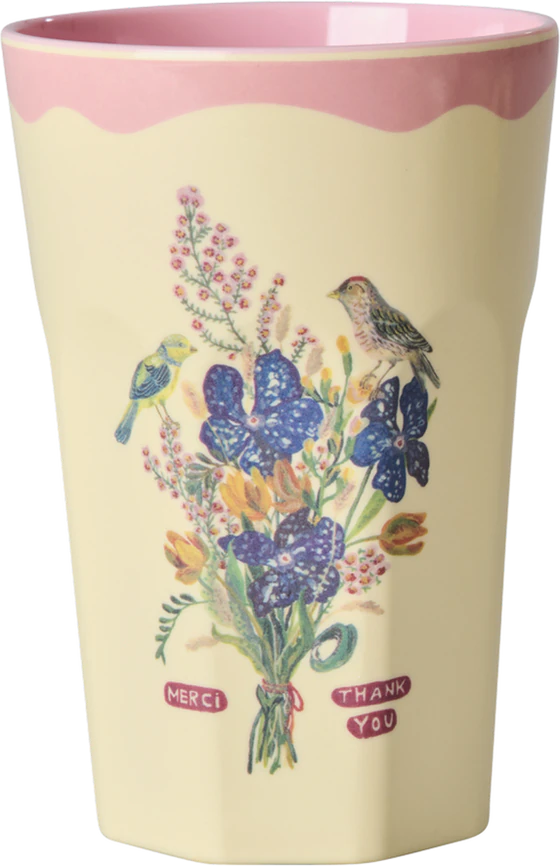 Melamin-Trinkbecher-Set Rice by Rice 2x400ml Pink Print