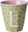 Melamin-Trinkbecher Rice by Rice 250 ml Blumen L BPA-frei - Melamine Cup with the Letter L - Flowers - Medium - 250 ml