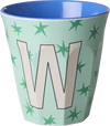 Melamin-Trinkbecher Rice by Rice W Sterne 250ml bruchfest - Melamine Cup with the Letter W - Stars - Medium - 250 ml
