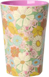 Trinkbecher Melamin 400 ml Flower Power Rice by Rice BPA-frei - Melamine Cup with Flower Power Print - Tall - 400 ml