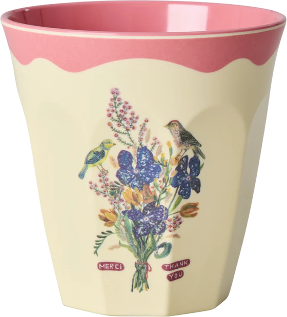 Melamin-Trinkbecher Neon Pink 250 ml Rice by Rice – Bruchfestes Design