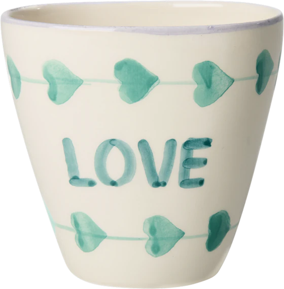 Keramikbecher Rice by Rice 300 ml Handbemalt Unikat LOVE