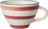 Keramik-Teetasse Rice by Rice 150 ml Rosa Streifen Unikat - pink