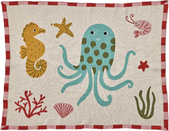Babydecke Rice by Rice Korallenriff Baumwolle – Weich & Atmungsaktiv