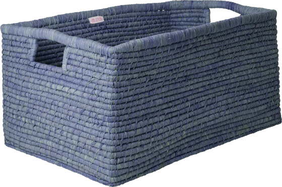 Rechteckiger Aufbewahrungskorb Blau Rice by Rice – Handgefertigt Unikat